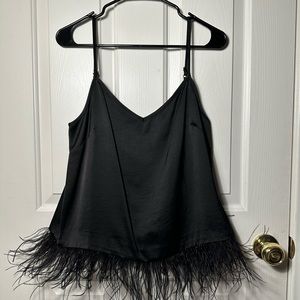 Vince Camuto silk & feather tank top - worn once